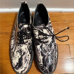 Miista London Black & White Swirl Oxfords